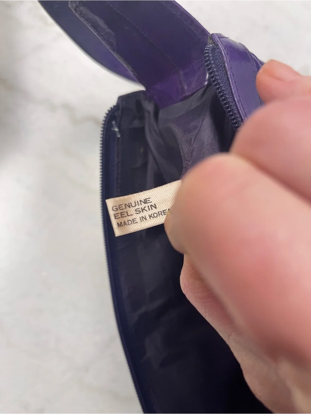Purple Leather Crossbody Bag - Women